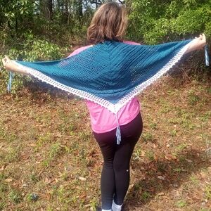 Dainty at the beach hand crocheted shawl